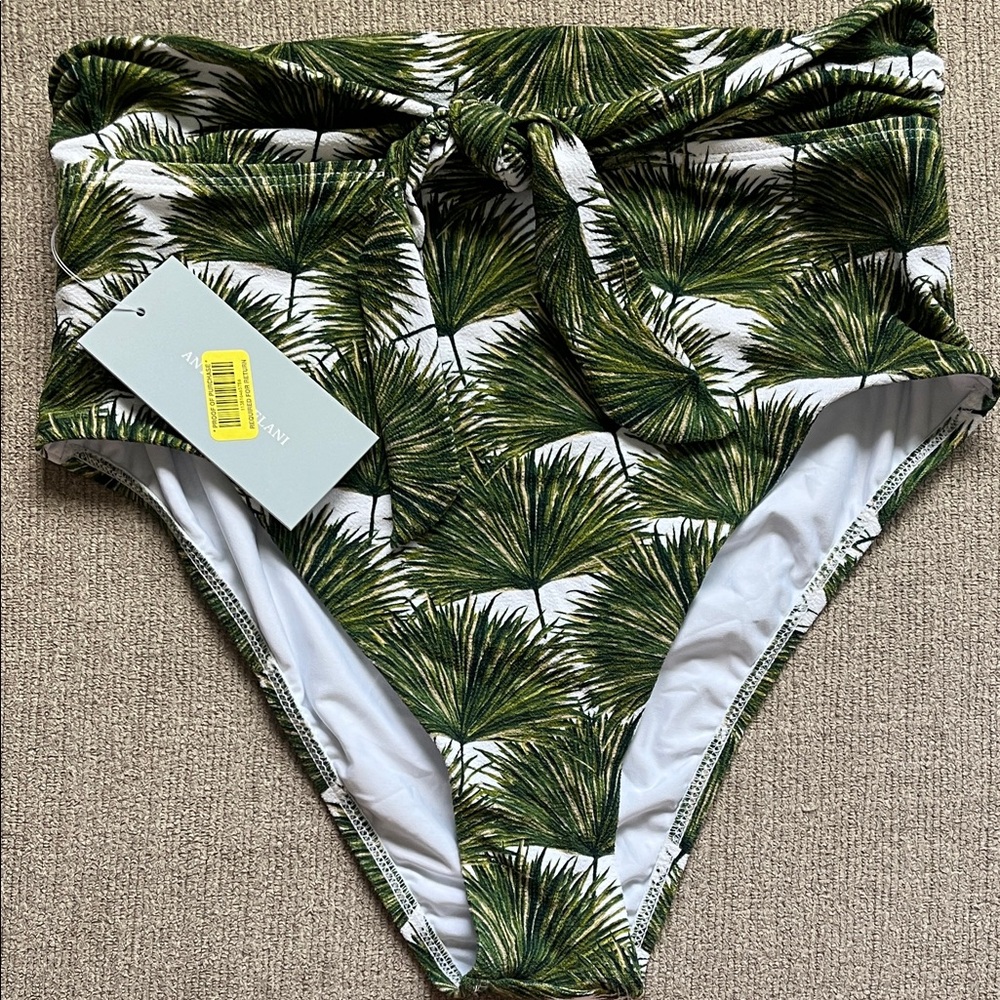 Antonio Melani Green Palm Print Halter Bikini Set w/ Sarong Cover Up - Picture 8 of 15